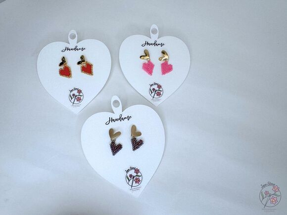 Unbranded Jewelry - Miyuki Beaded Heart Earrings